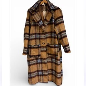 Mystree Plaid Trench Coat NWT